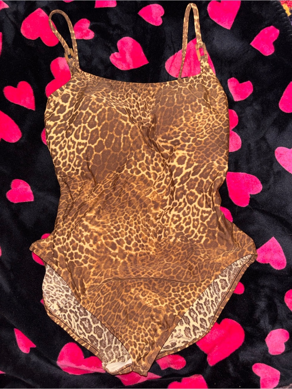 Vintage Leopard Print One-Piece Swimsuitโ size 14 A00365